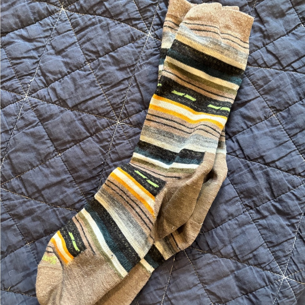 Smartwool Men's Striped Socks - Brown, Black, Yellow